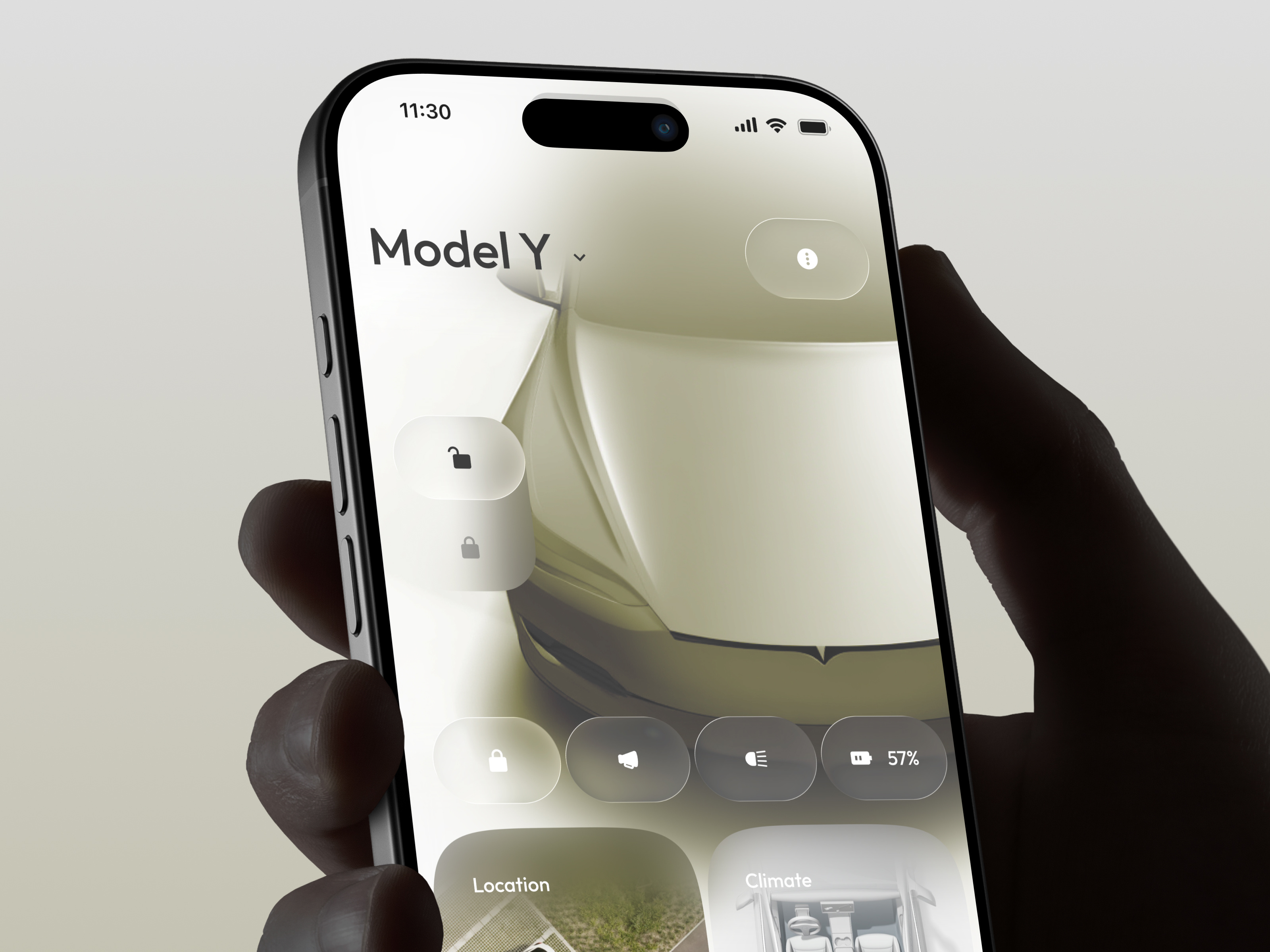 Tesla Remote Control App – Car Control App ai app app design b2b business crm dashboard design finance interface managment mobile product saas service software ui ux uxdesign web