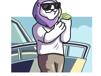 Money On The Yacht - Lottie Animation animation branding character animation design graphic design hero animation illustration lottie animation microinteraction motion graphics rigging ui