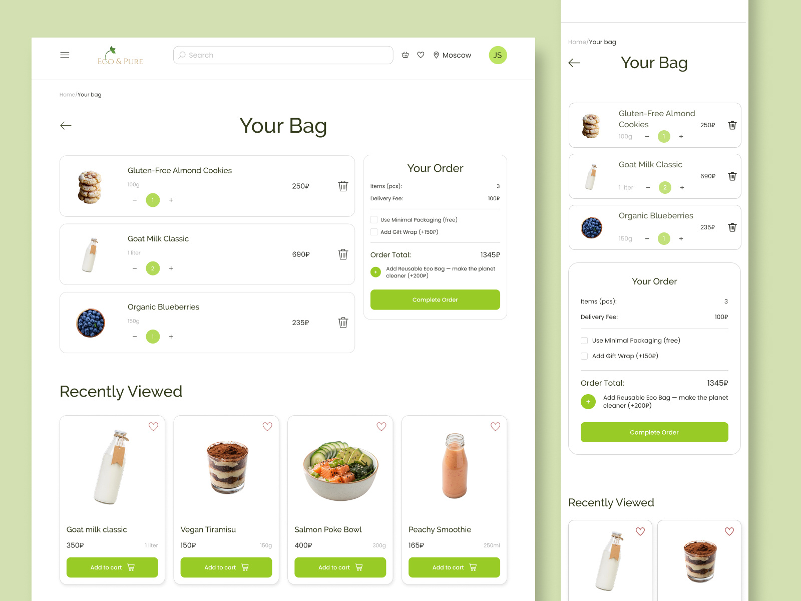 Eco Food Store — E-commerce UI/UX Design