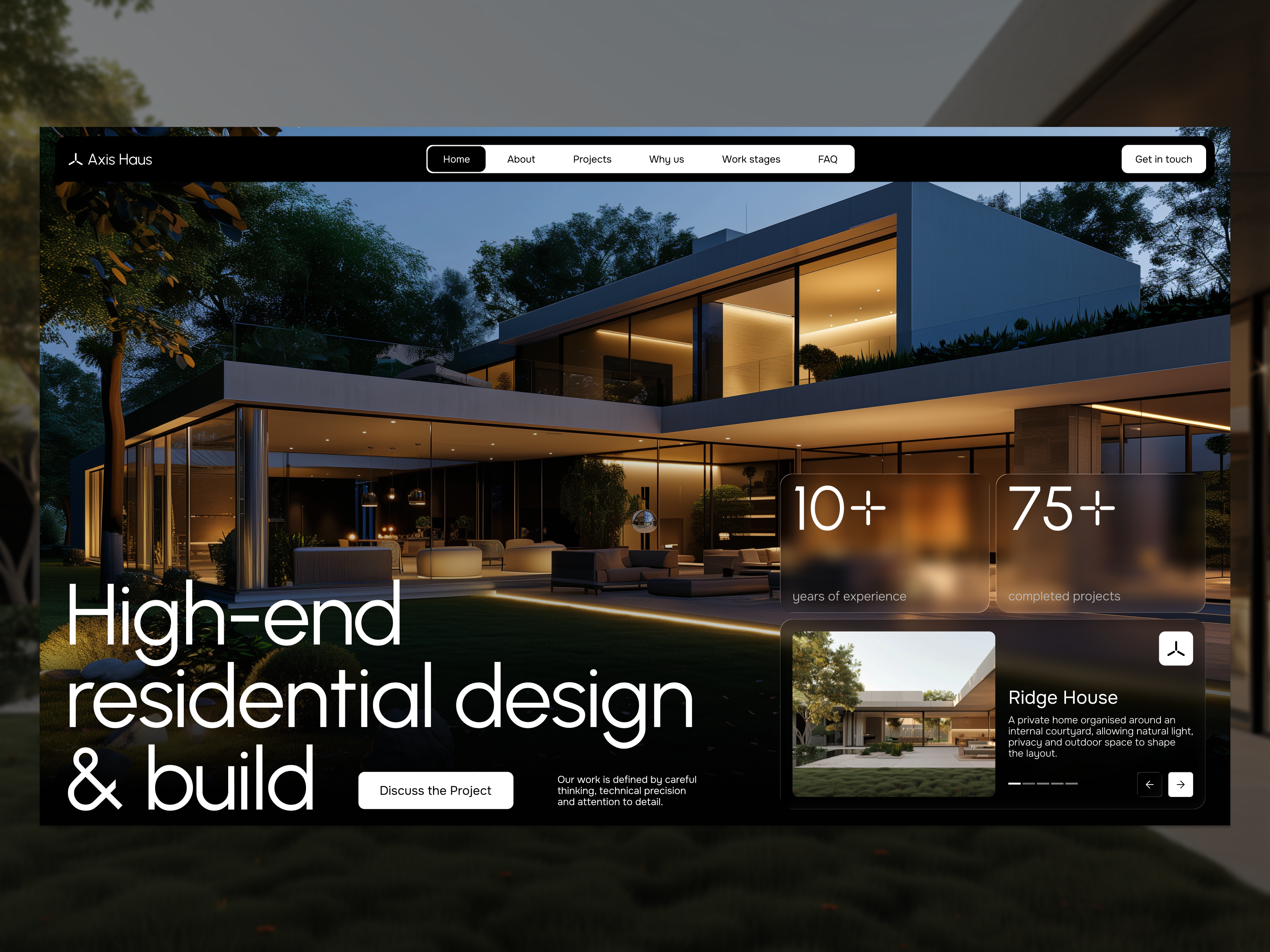 Axis Haus — Architecture Studio Website architecture branding creative design graphic design landing page luxury luxury real estate premium real estate ui ui design ux webdesign website