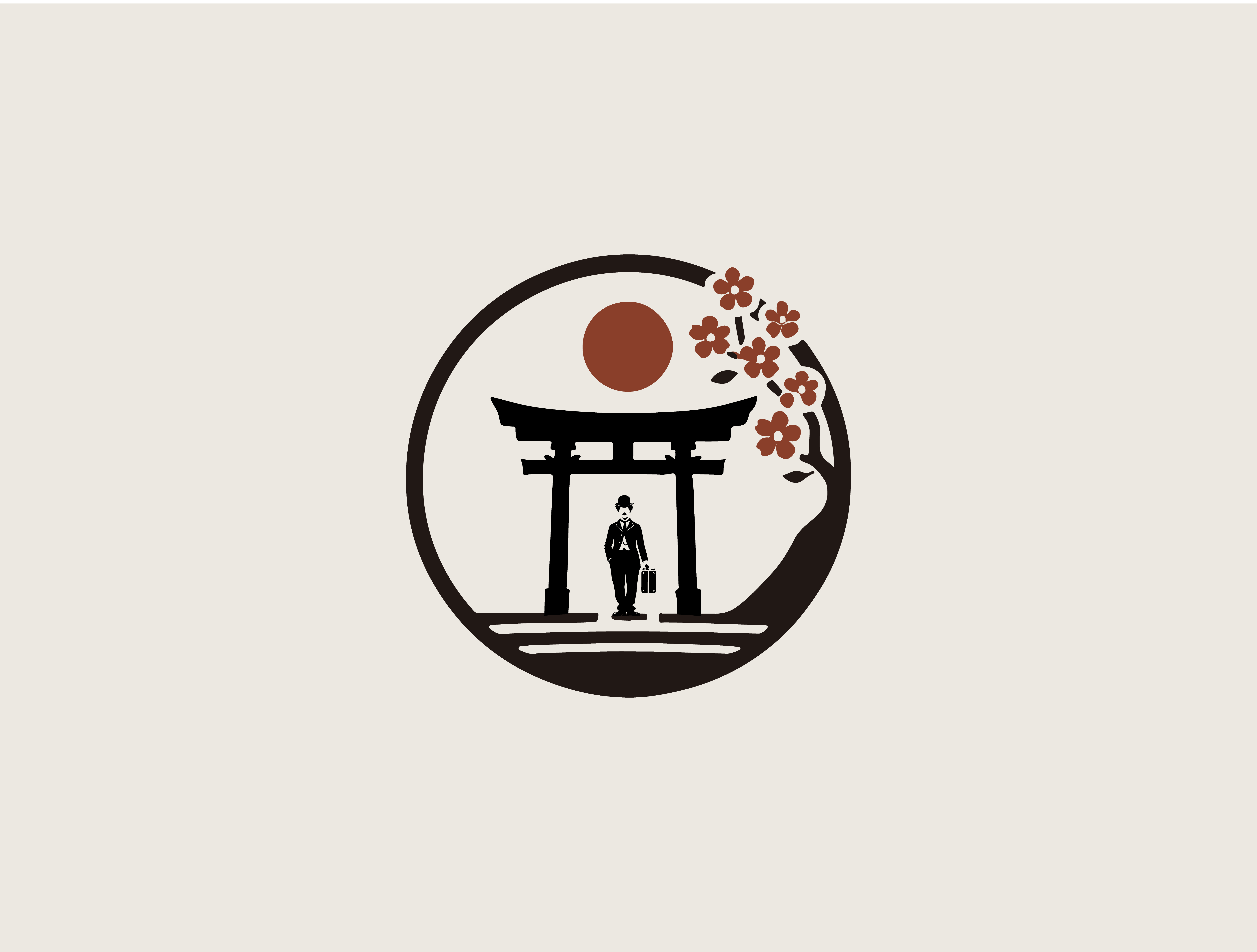 Japanese Travel Logo Design — Torii Gate Branding for Travel Gat