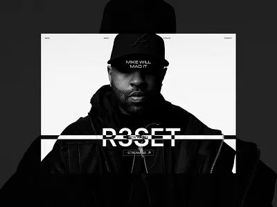 Hero Section - MIKE WILL MAD IT art directed branding design editorial design graphic design hero section hiphop illustration mike will mad it music music interface music producer ui user interface web design