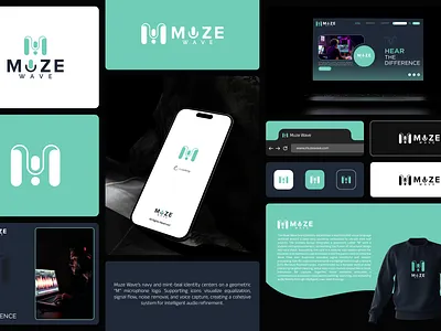 MUZE WAVE | A Professional Audio Processing Company Logo brand identity branding graphic design logo logo design logo designer minimal