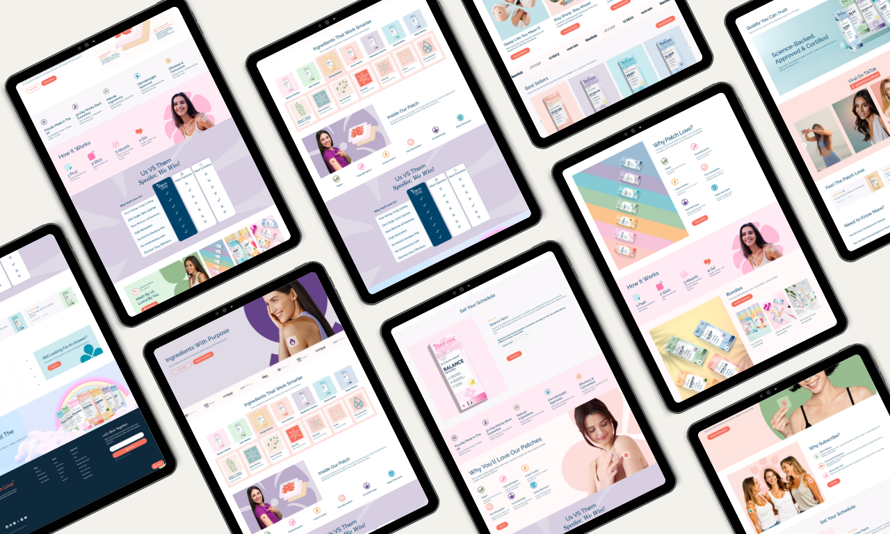 Example of Wellness Patches Branding, Packaging and Custom Shopify Website