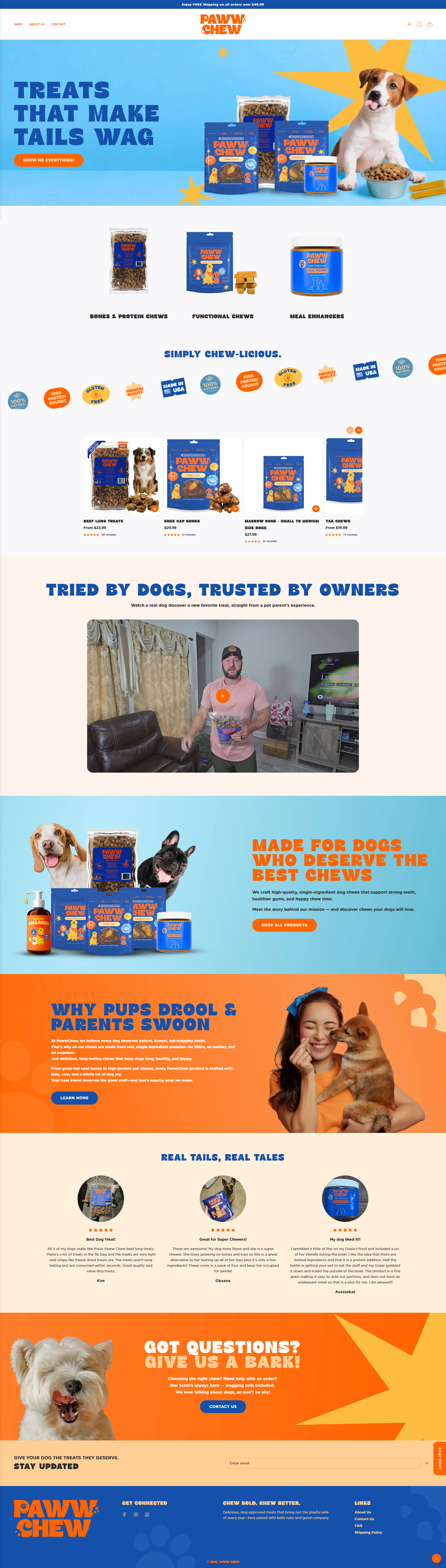 Dogs Food Website Design & Development brand design branded website branding dogs dogs food ecommerce food logo logo design pets pets food pets website shopify ui website website design