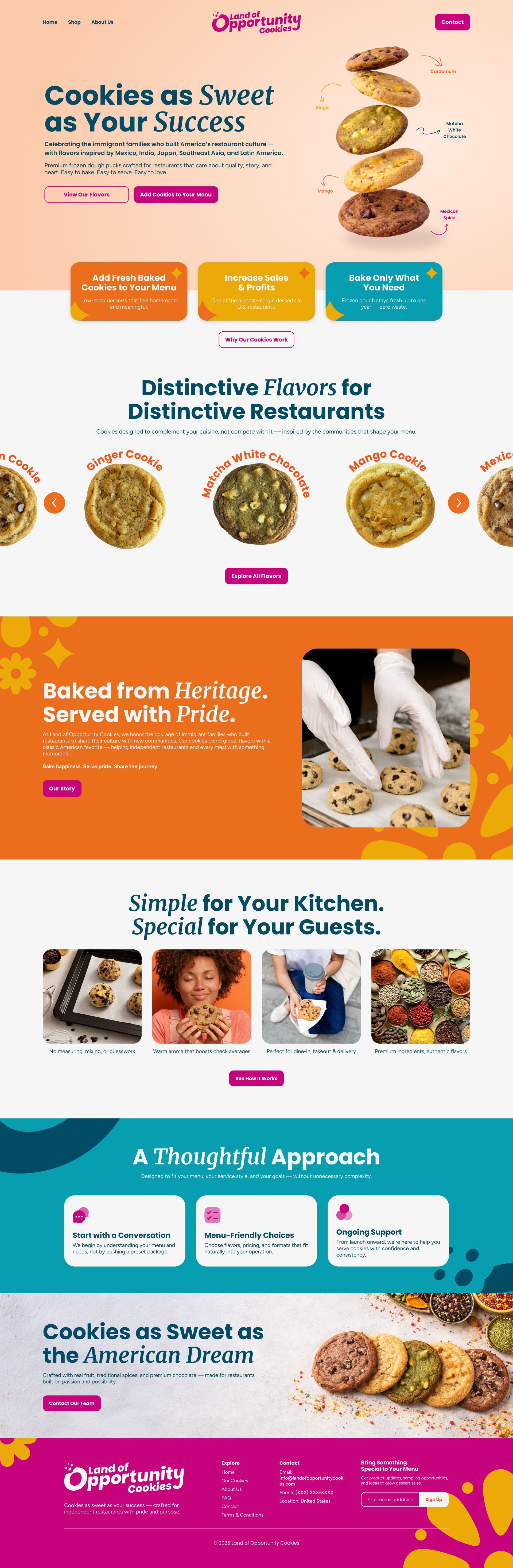 Custom Website Design & Development - Squarespace branding colorful cookies custom website flavours food mexican vibes snacks squarespace ui uiux ux web design website redesign