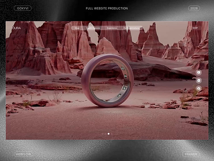 Website design for the Oura smart ring