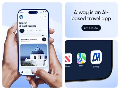 A1 Ways - AI Traveling App a1ways aitravelapp appdesign cleandesign travelingapp uidesign