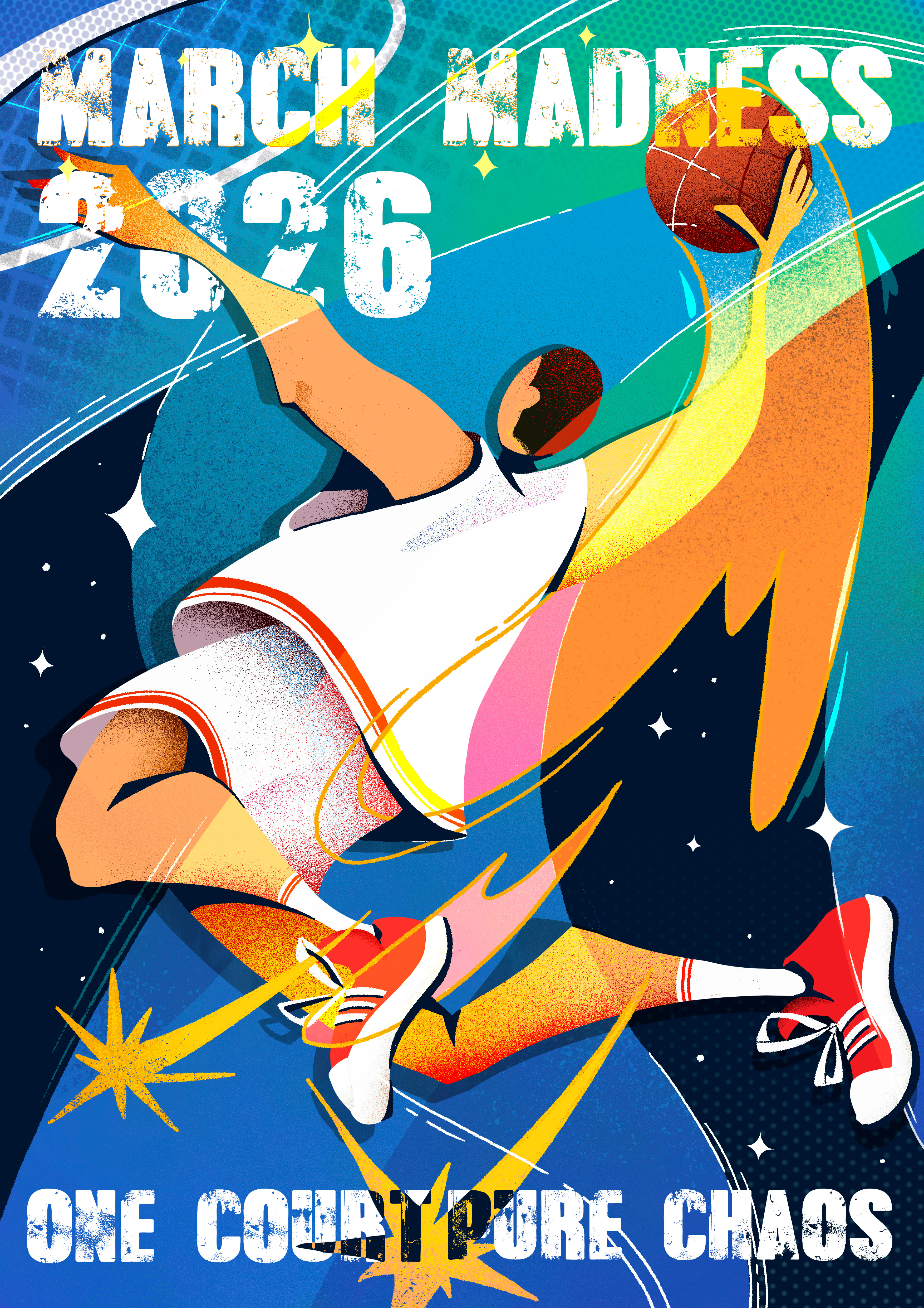 March Madness 2026 – Promotional Flyer 🏀 basketball dribbblewarmup dribbbleweeklywarmup flyerdesign marchmadness posterdesign sportsdesign