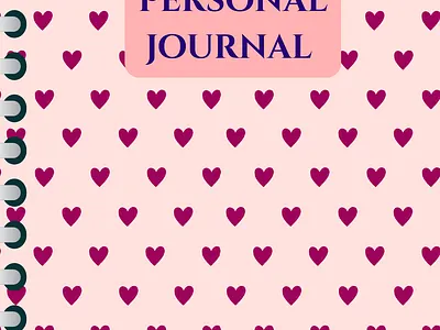 Personal journal cover design branding cover cute daily design diary graphic design heart illustration journal typography