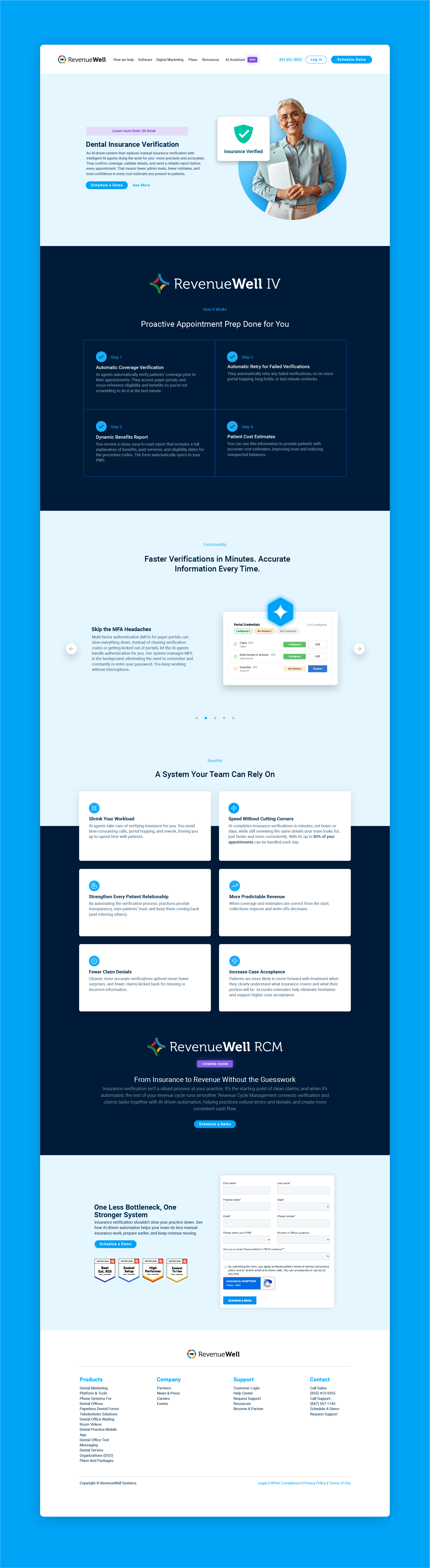 Insurance Verification Landing Page brand brand design branding dental insurance dental software design graphic design iconography insurance landing page layout design logo typography ux vector visual design web design website