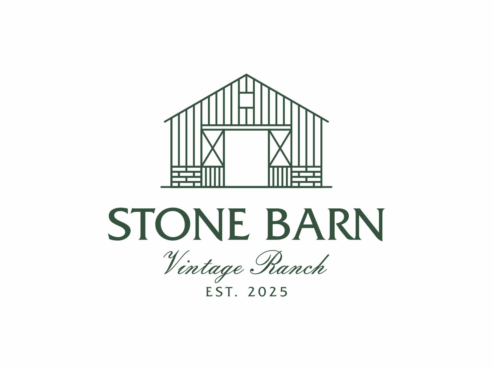 Example of Vintage Stone Barn Logo | Rustic Farm Identity