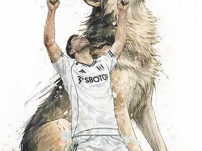 El Lobo de Tepeji advertising akyanyme dibujo digitalart fulham futbol history ilustracion lobo luto media mexico national noai painting premierleague rauljimenez soccer social tepeji