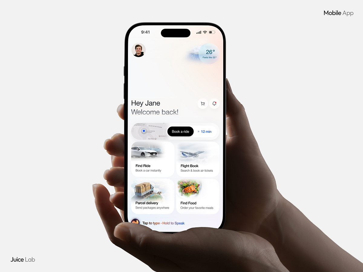 Ride Sharing Mobile App UI | Booking, Maps & Multi-Service Image 1