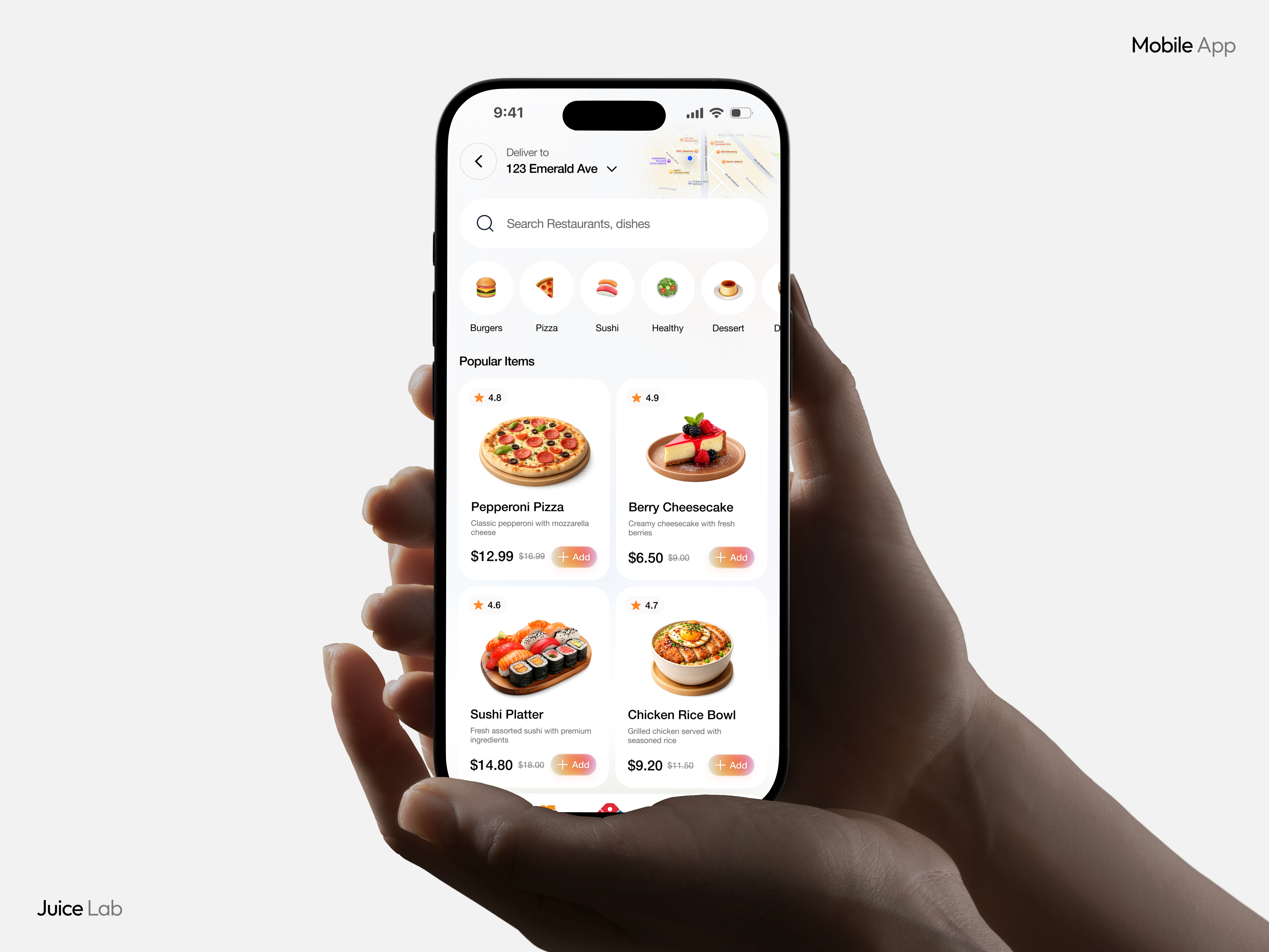 Example of Food Delivery App UI/UX Design