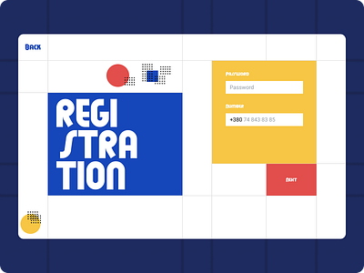 Registration Page bauhaus design graphic design page registration typography ui vector web
