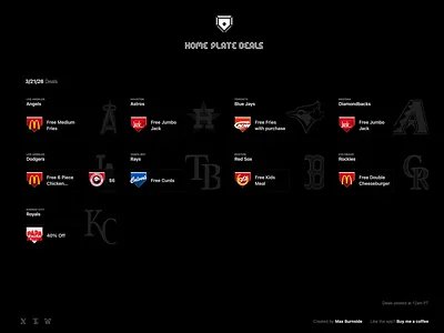 Home Plate Deals Card Interactions WIP angels baseball card dark mode deals dodgers flat food gradient home home plate deals hover interaction mlb plate pro sports ui ux web