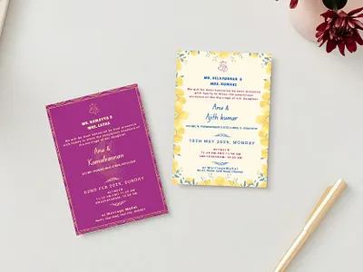 Elegant Wedding Invitation Card Design | Minimal & Floral Theme elegant design event invitation floral design graphic design invitation card luxury design minimal design modern invitation pastel design print design typography design wedding card wedding invitation