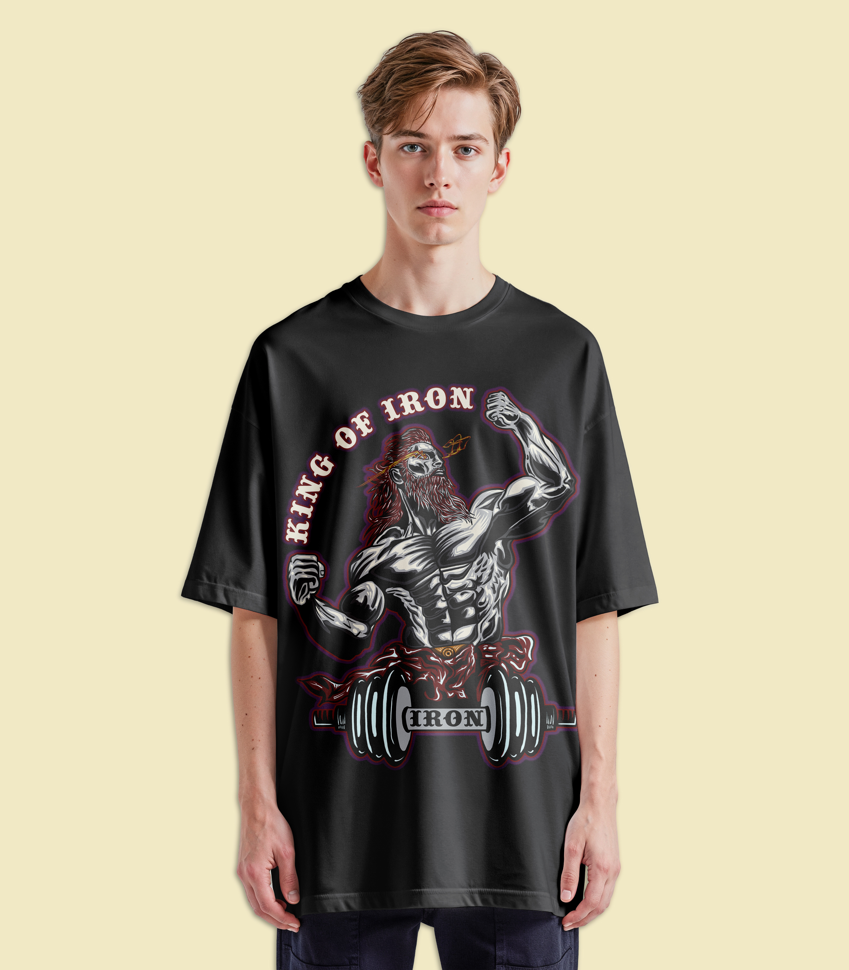 King of Iron Merchandise Deesign Artwork apparelgraphics bodybuilding branding characterdesign clothingbrand digitalillustration fitnessbrand fitnessdesign graphicdesign gymmotivation gymwear illustration illustrator merchdesign streetwear streetwearbrand streetweardesign tshirtdesign