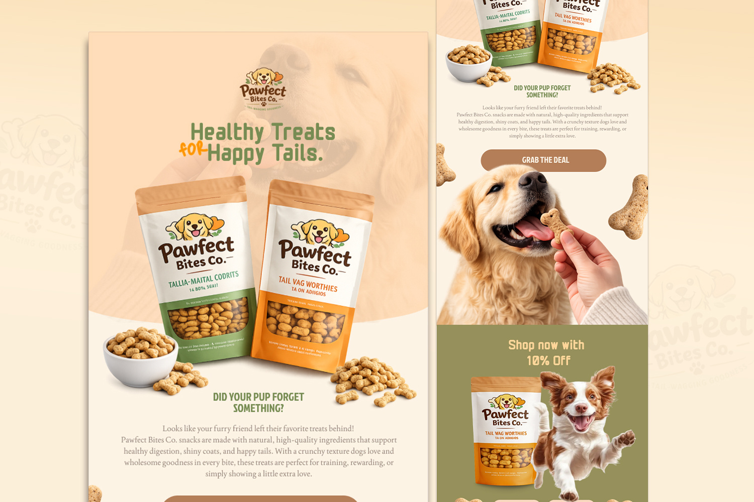 Email Campaign Design for a Dog Treat E-commerce Brand design banner ecommerce brand email email campaign email campaign design email marketing design figma graphic design photoshop ui website