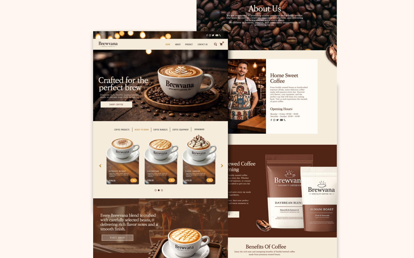 Coffee Brand - Ecommerce Landing Page Design branding design ecommerce figma graphic design landing page ui ux website wordpress