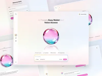 AI Assistant UI Design — Voice Interaction Dashboard ai ai assistant ai dashboard ai web chatbot chatbot ui design fintech glassmorphism product saas ui voice assistant voice chatbot voice ui web