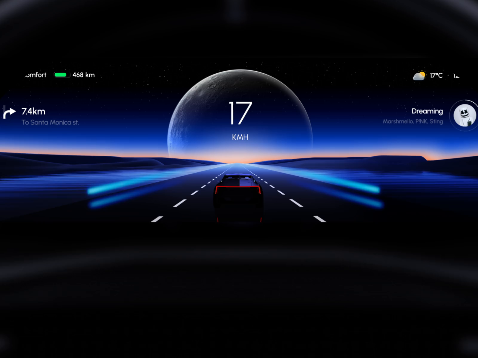 EV Automotive HMI - Car Cluster Display Modes by AmazingUI