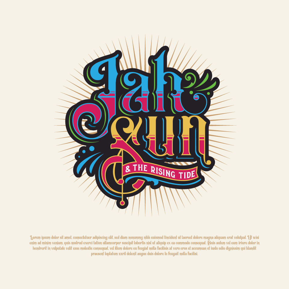 Jah Sun & The Rising Tide Vintage Logo 3d animation branding design graphic design illustration logo motion graphics ui vector