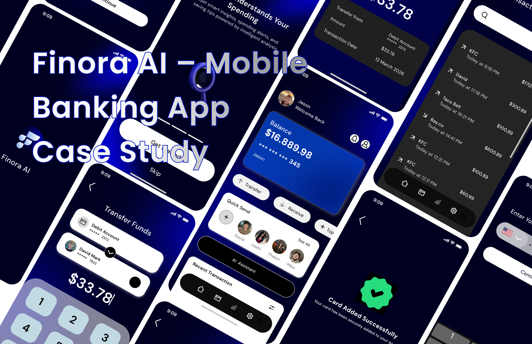 Finora AI: Smart AI Banking Experience | UX Case Study ai ai assistant banking app best branding case study creative figma fintech app graphic design ios login screen mobile app design modern app sign up ui top desgin transaction ui ui uiux