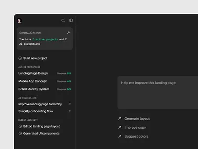 Sidebar Exploration - Dark & Light Mode app design figma product design saas sidebar ui design user experience user interface ux design web app web design