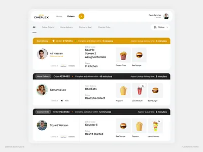Cinema Staff Dashboard & Admin Panel admin panel cashier cinema clean dashboard dashboard ui internal system management system order management product design ui uiux ux design