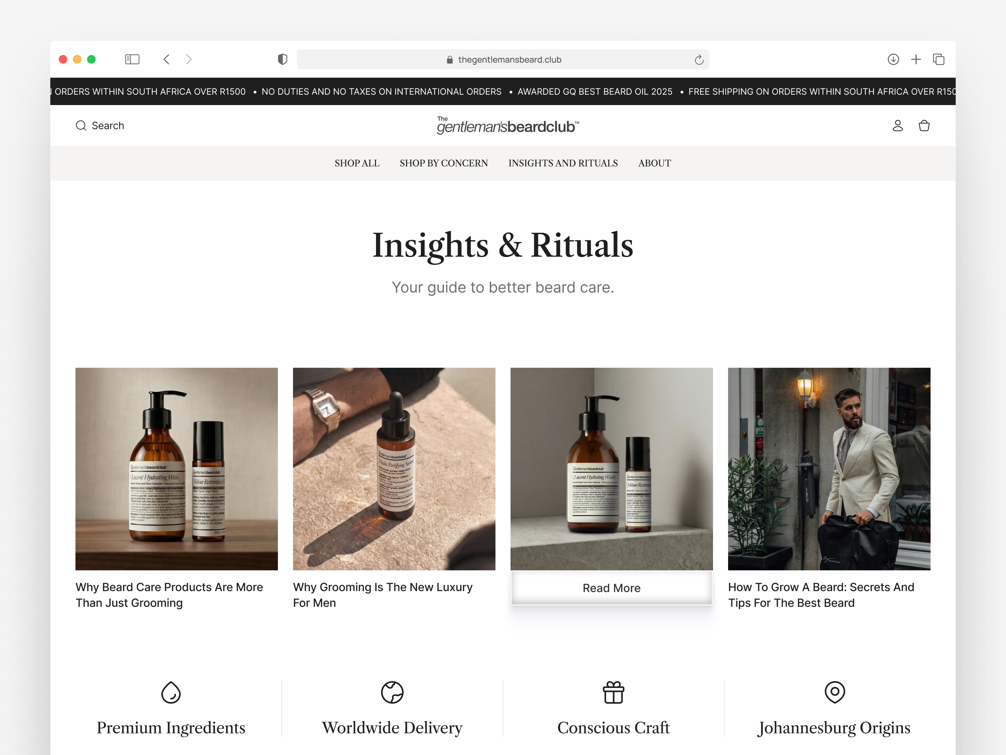 The Gentleman’s Beard — Insight & Details Page Redesign