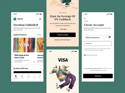 App UI app app development app onboarding card app credit card finance app login mobile app mobile app design onboarding points product product design rewards signup ui ui ux user experience ux web app