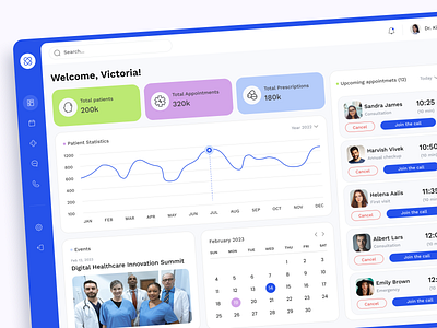 Medical Dashboard appointment booking dashboard doctor medical online medicine patient saas telemedicine ui uxui video call