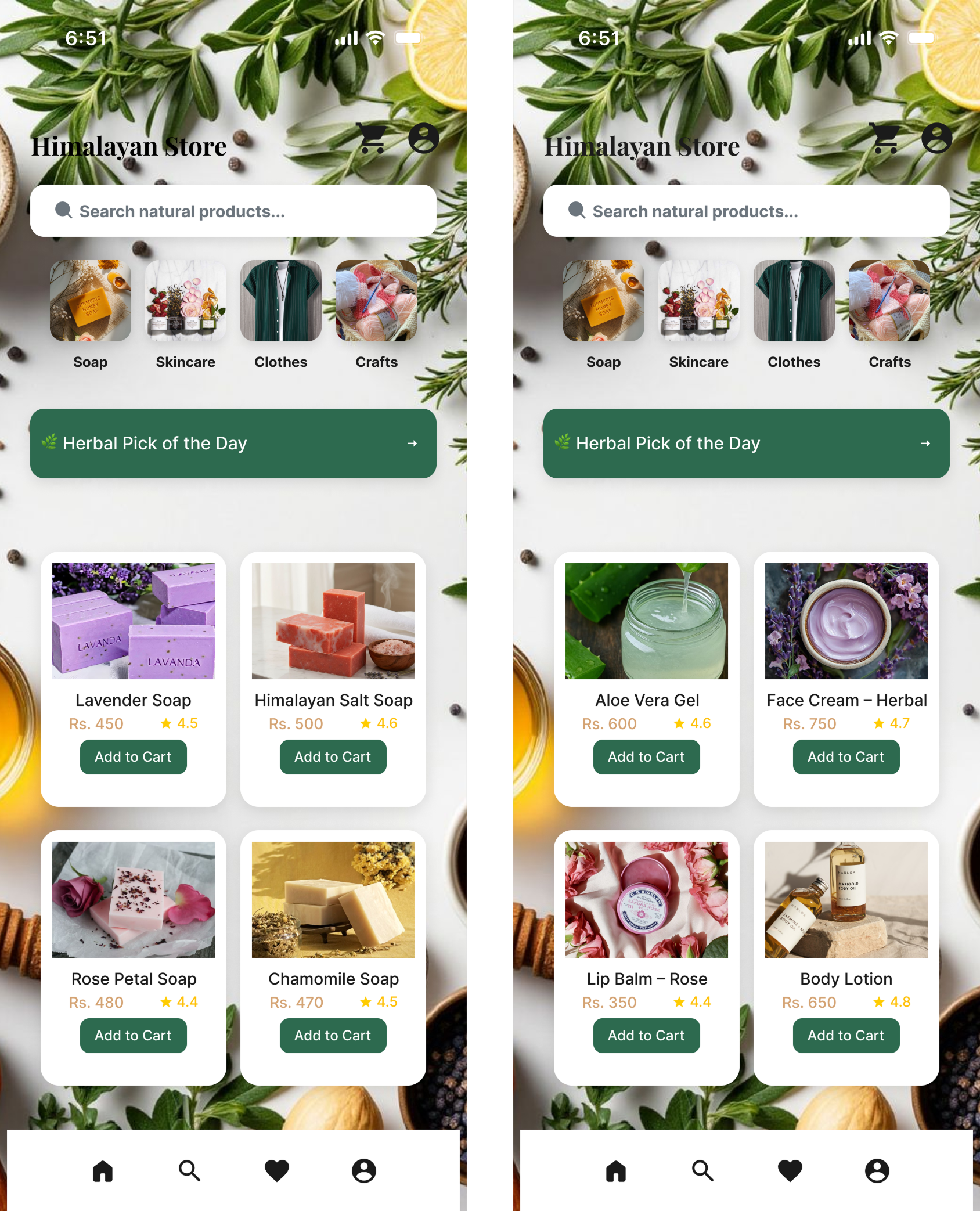 Himalayan Handmade E-commerce App – DailyUI #012 dailyui ecommerce figma ui