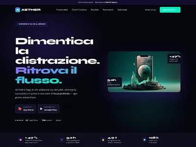 AETHER - Landing Page App AI branding graphic design graphics designer ui ui design web design web development