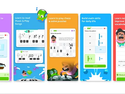Duolingo App Store Preview Screen Redesign app store listing design app store preview design app store screen redesign character based ui clean ui design colorful ui design duolingo ui redesign figma ui design gamified learning app language learning app ui mobile app ui design mobile ui concept modern app redesign playful ui design ui inspiration ui ux case study uiux user interface redesign