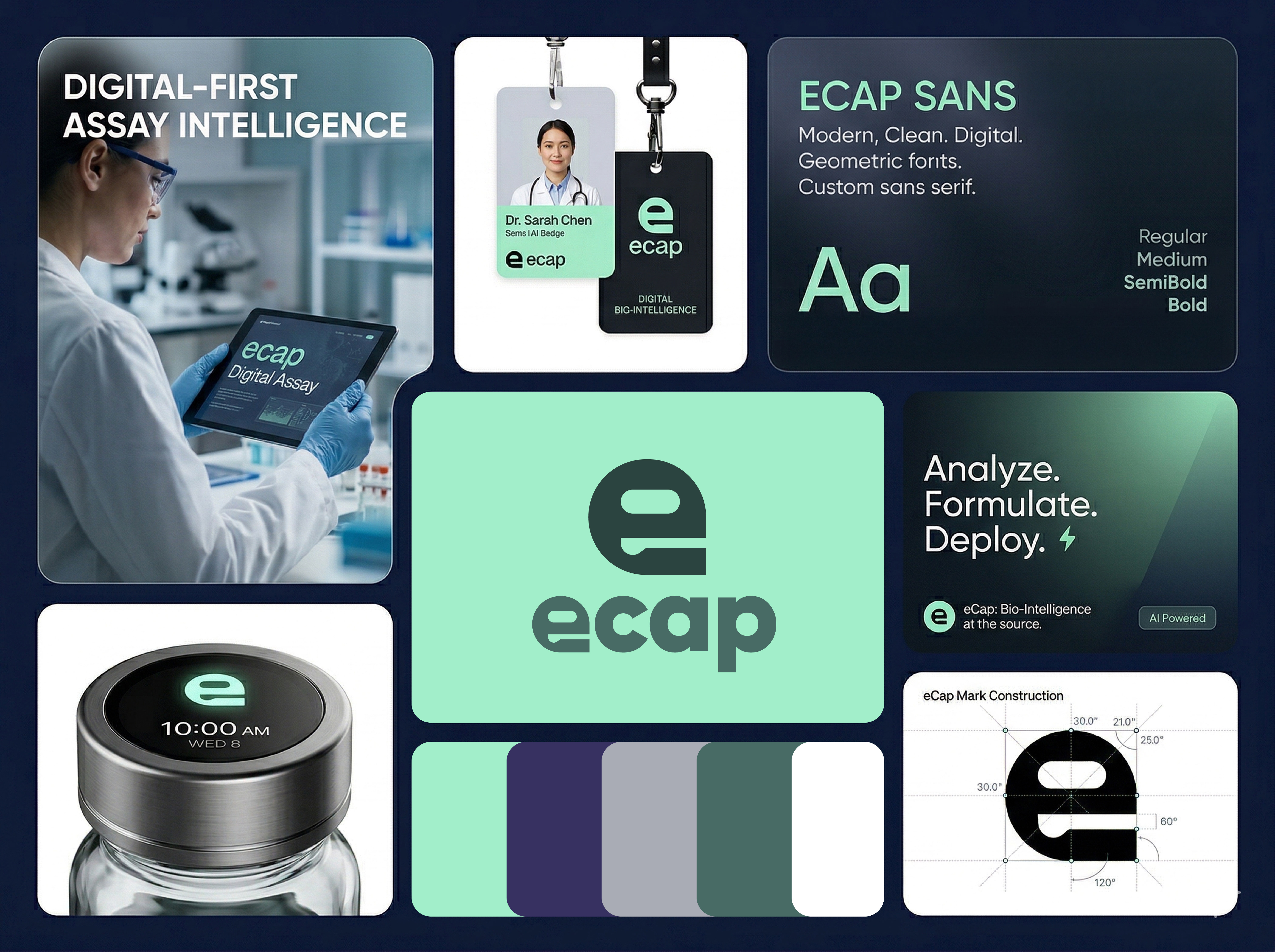 AI-Powered BioTech Brand Identity Design ai healthcare logo ai lab identity ai research logo bio intelligence logo biotech brand identity biotech logo identity biotech startup logo clinical tech identity digital health branding digital lab branding ecap logo design future health branding health data branding healthcare ai branding lab intelligence identity lab technology identity medical innovation branding medical tech branding scientific brand design smart health branding