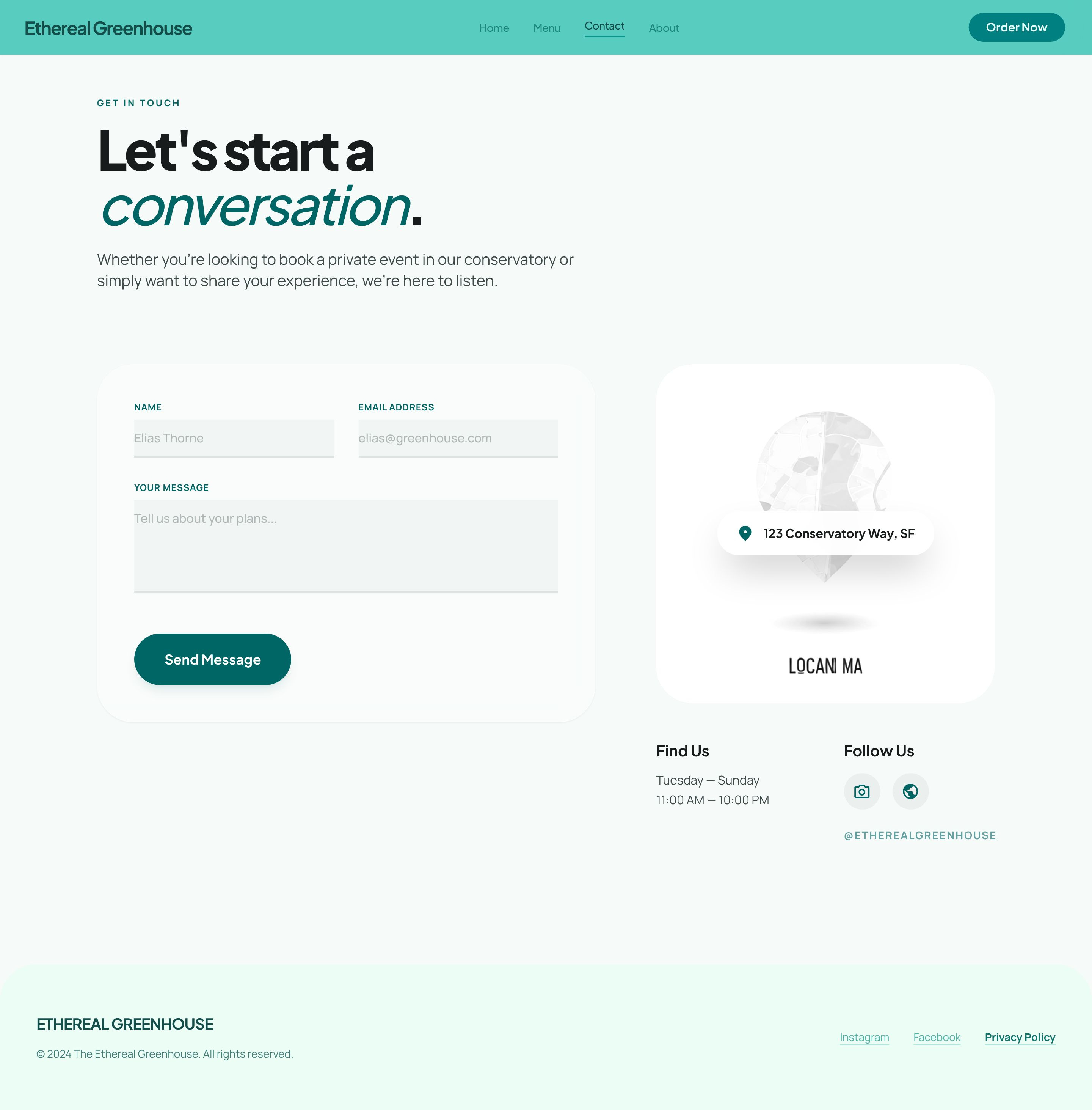 Example of Landing Page Design Freshness