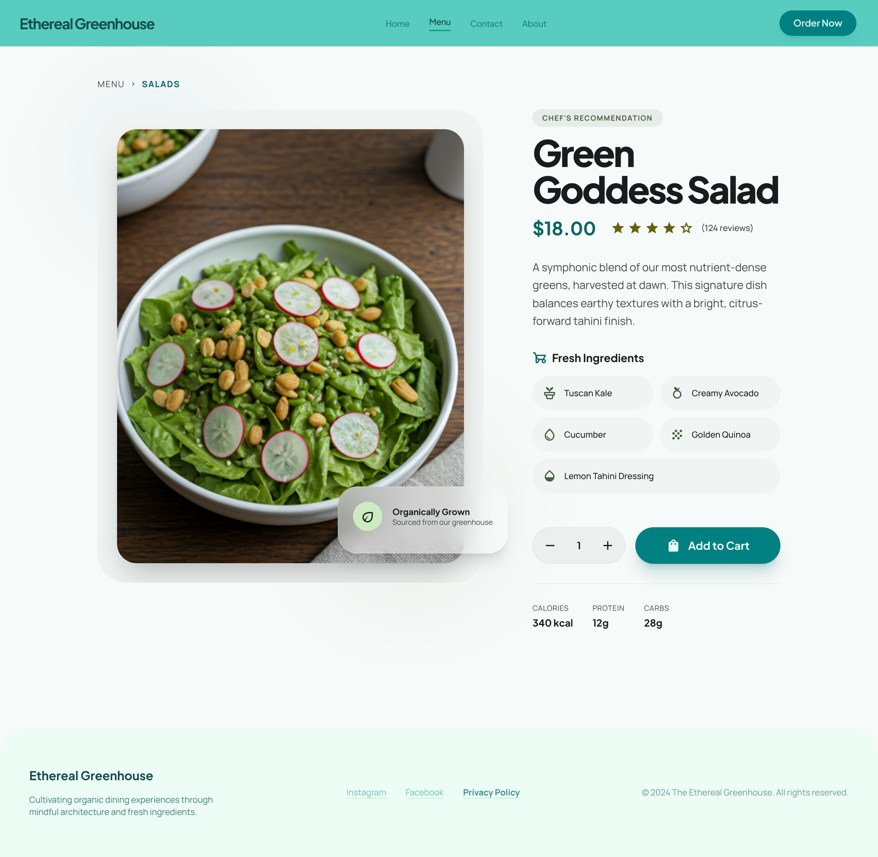 Example of Landing Page Design Freshness