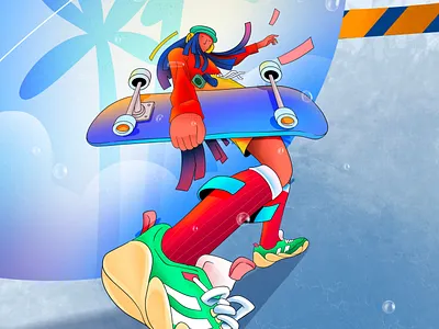 Skateboarders Illustration artwork branding character design digital art dynamic character art illustration skateboard skateboarder sports