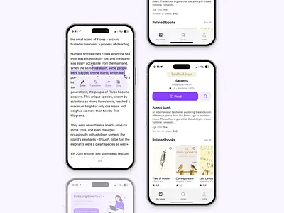 Book reading app 📚 app design ui ux