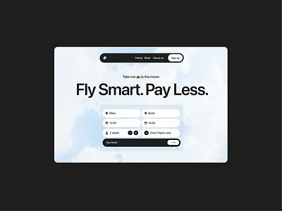 Landing page for company that offers cheap tickets branding graphic design ui