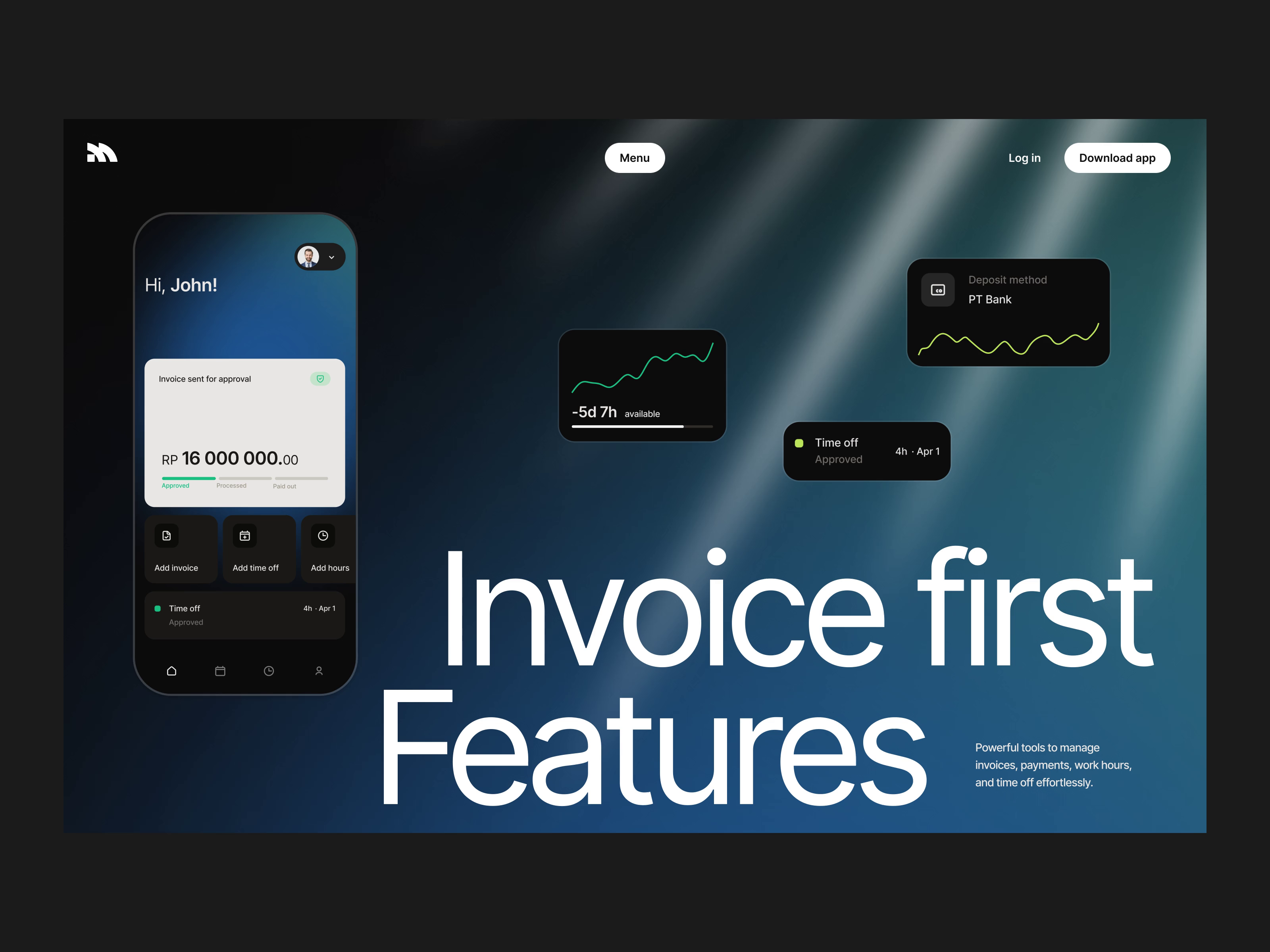 Smart invoicing finance landing