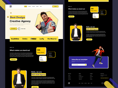 Agency landing page agency creative agency design designer designer agency illustration landing page ui ui design uiux uiux design web web design website website landing page work work place