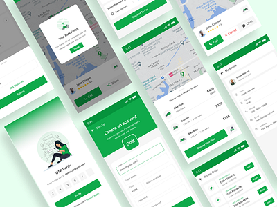Ride-Sharing Mobile App apps branding clean clean design creative app design on demand ui ux