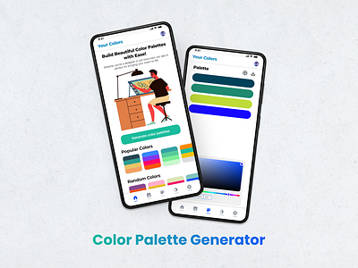 Color Palette Generator app design design ui