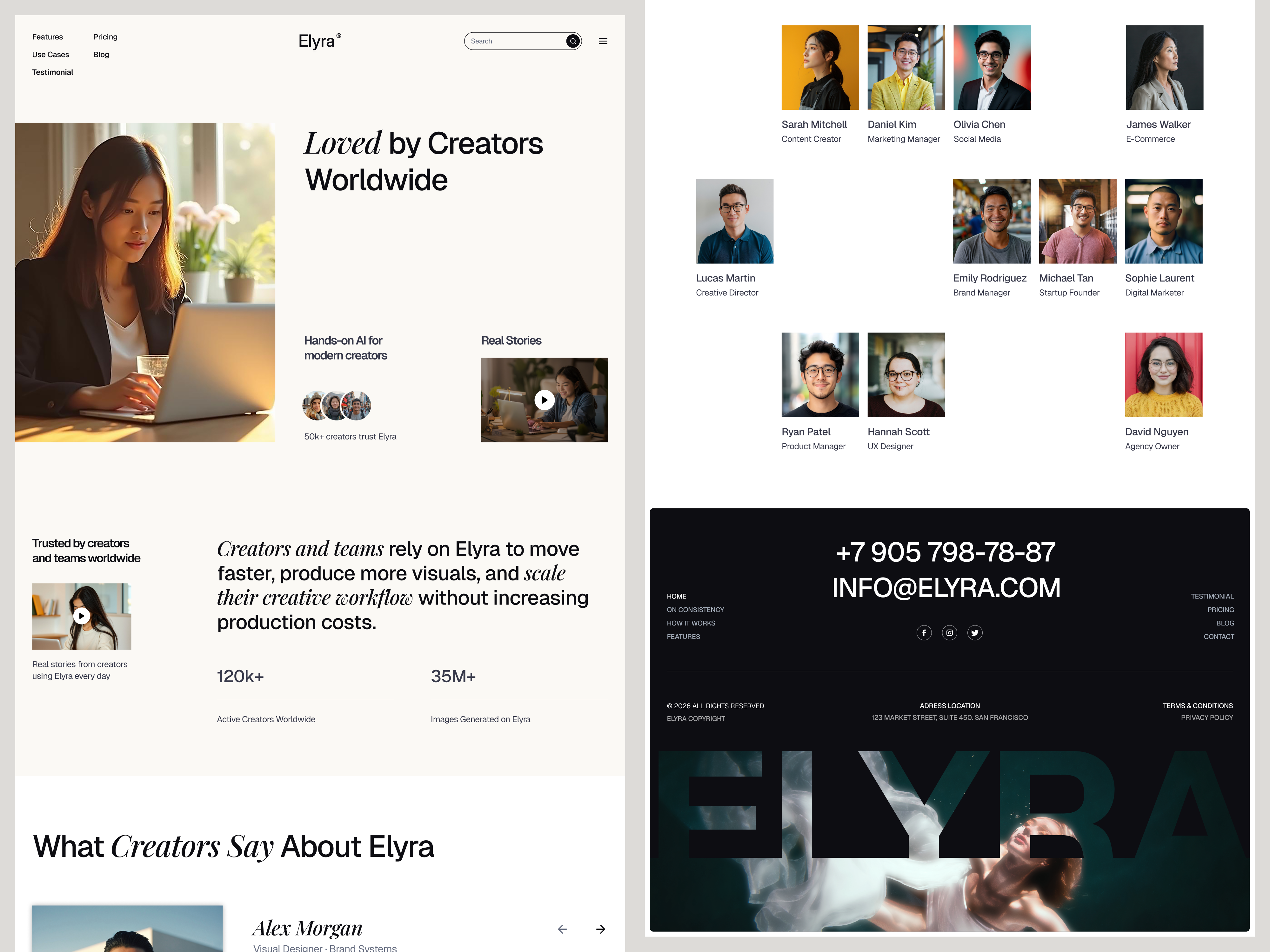 AI Visual Platform Landing Page: Creator Testimonials