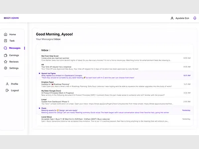 Admin Dashboard ui