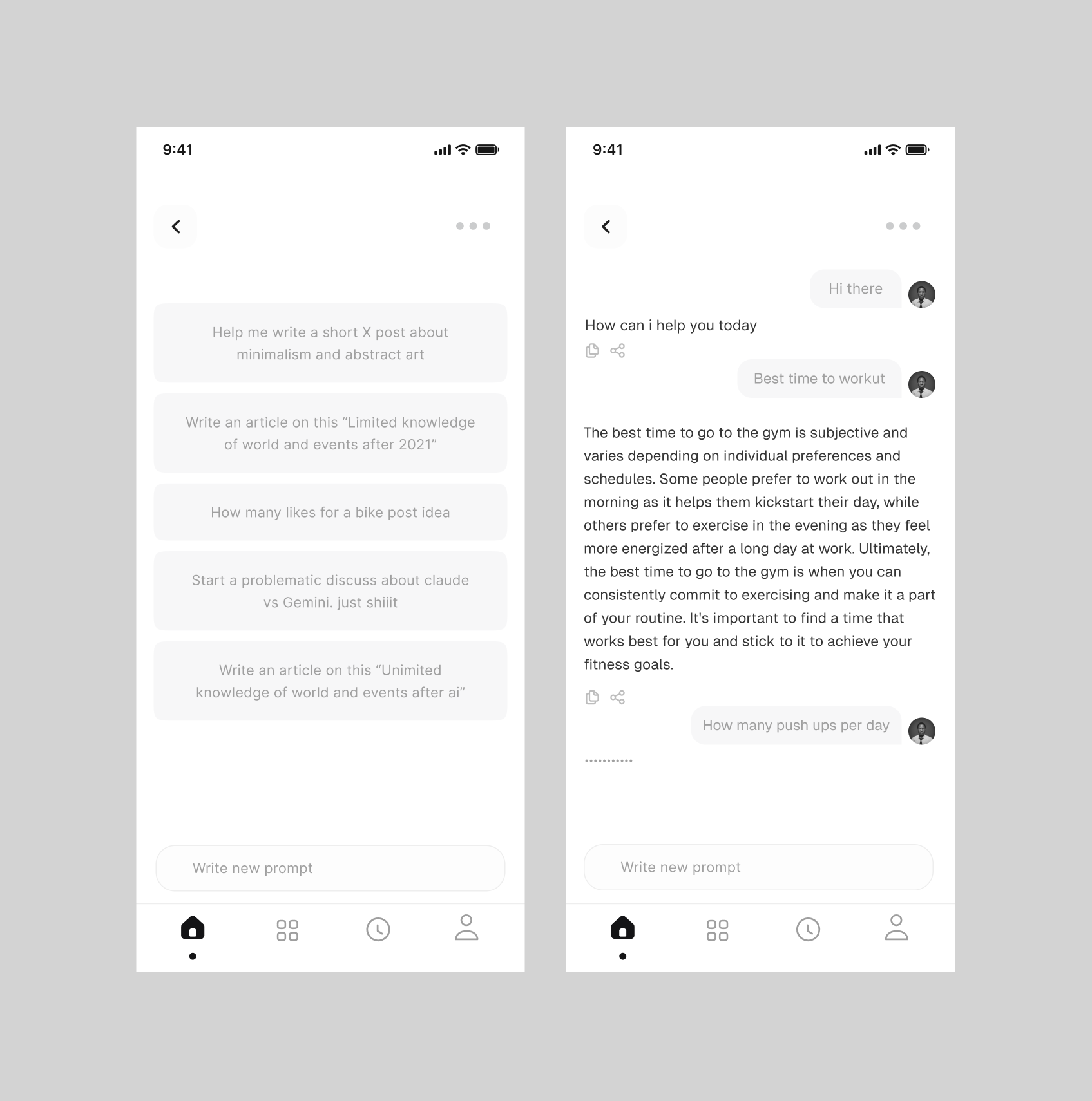 Minimalist Ai App UI branding graphic design ui